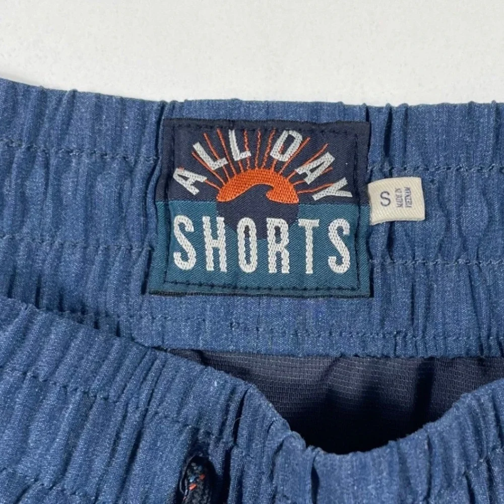Faherty All Day Shorts Mens Small Recycled Stretch Drawstring Blue Peformance